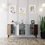 Elegant Декоративна Конзола со 4 Врати / Орев - Image 4