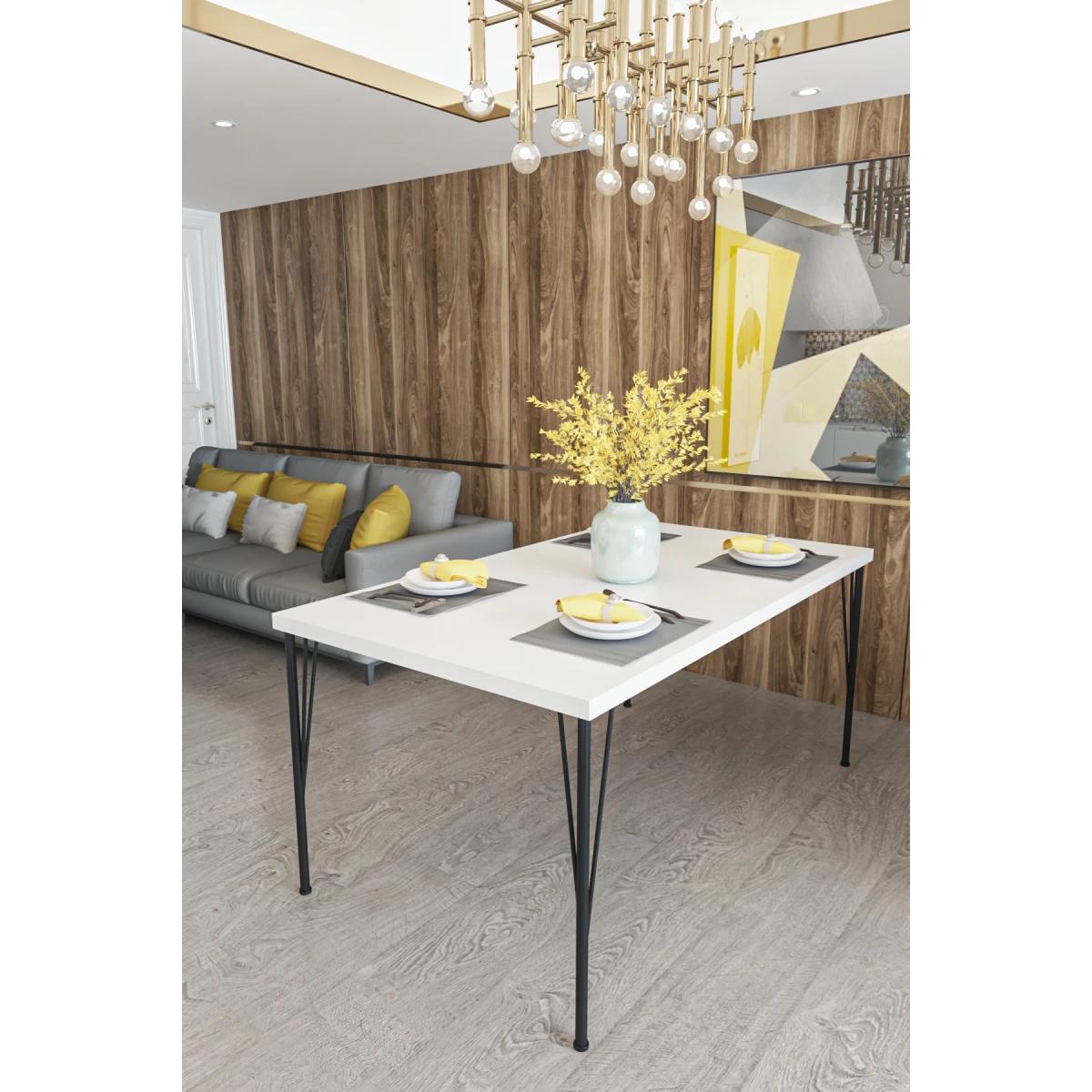 evdemo-dekor-mutfak-yemek-masasi-beyaz-1059-1200x1200 Evdemo Dekor Трпезариска Маса / Бела - Image 1