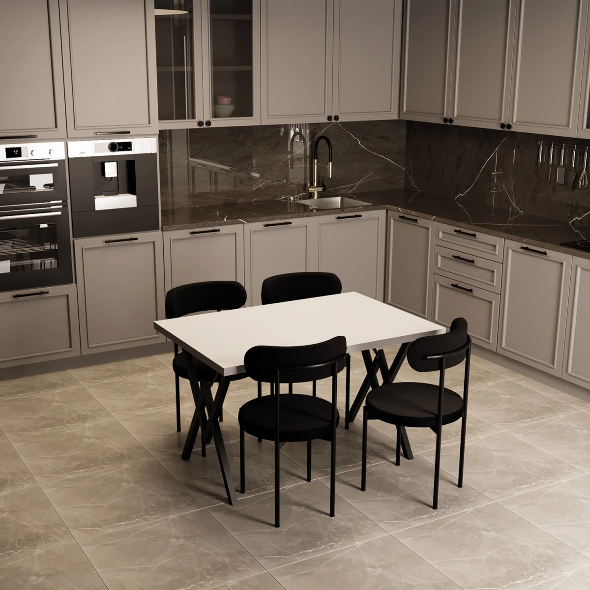 trend_0002_trend-sandalye0013-1200x1200 Тренд Комплет Маса за 4 Лица / Бела - Image 1