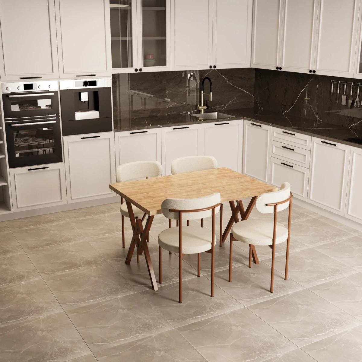 trendcamkremkahve-1200x1200 Trend Сет за Маса за 4 Лица / Бор - Image 1